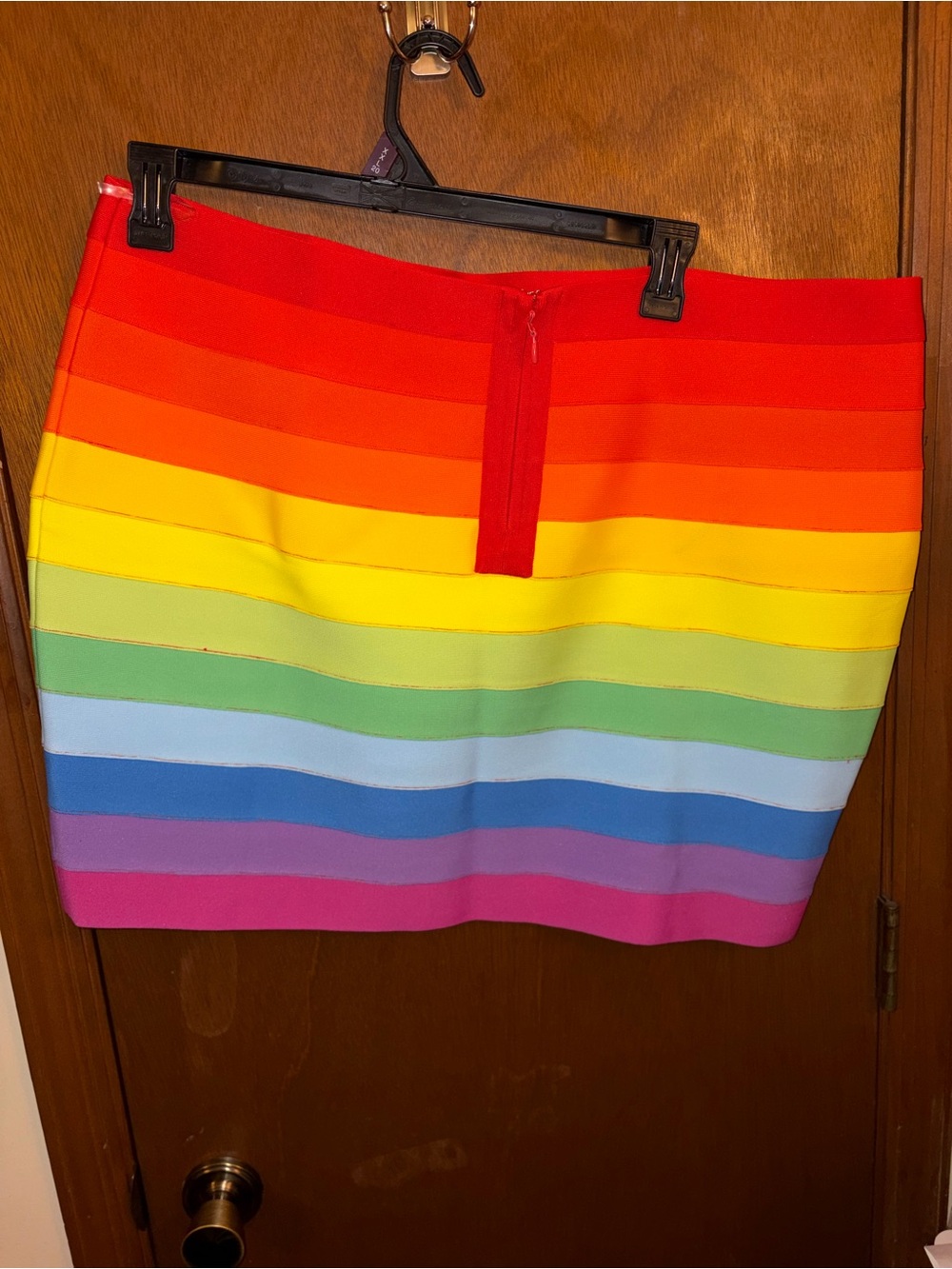 Fashion Nova Rainbow Bandage Skirt Set - Red to Purple - Picture 11 of 11
